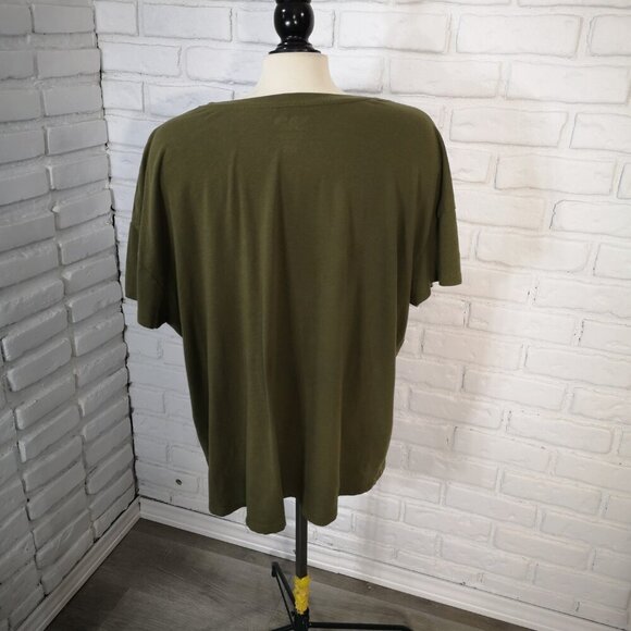 Aerosmith "Let It Rock" Army Green Ladies Size 3X V-neck Short Sleeves T-shirt - Picture 2 of 10